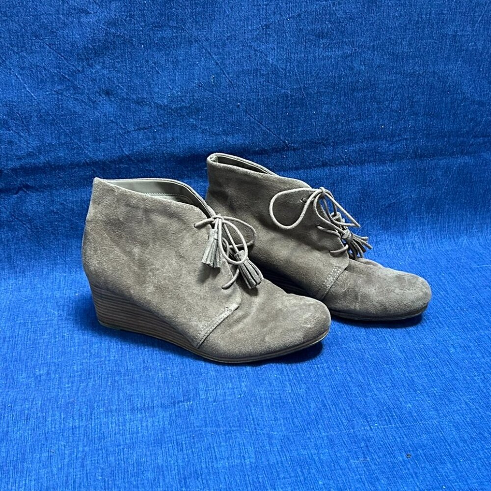 Women’s Dr. Scholls Brown Dakota Wedge Bootie stucco tan lace up Sz 9.5